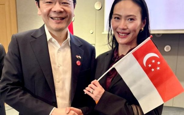 Rachel Leng with with Singapore PM Lawrence Wong